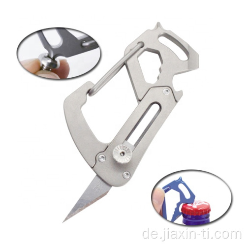 EDC Outdoor Survival Titanium Carabiner mit Messer